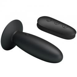 Mr play - plug anal con vibracion negro control remoto