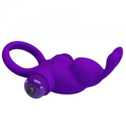 Pretty love - anillo vibrador i conejo para pene morado