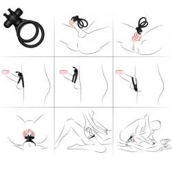 Armony - traveler anillo doble vibrador pareja rabbit negro