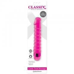 Classix - masajeador vibrador candy twirl 16.5 cm rosa