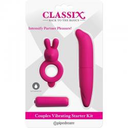 Classix - kit para parejas con anillo, bala y estimulador rosa