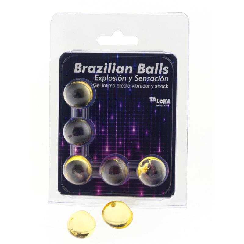 Taloka - brazilian balls gel excitante efecto vibración y shock 5 bolas