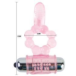 Baile - anillo silicona 10 ritmos lengua con vibracion rosa