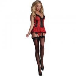 Livco corsetti fashion - red rose lc 90130 corset + panty rojo