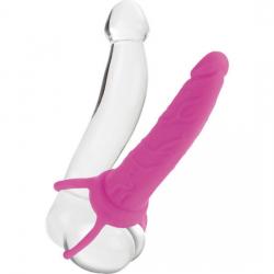 Calex dual penetrator dildo con arnes rosa