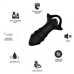 Armony - kylin dedal vibrador & plug anal control remoto negro