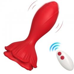 Armony - rosa vibrador & plug anal pequeño control remoto rojo