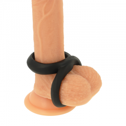 Powering super flexible y resistente anillo pene y testiculos pr12 negro