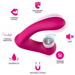 Armony - secretkiss estimulador con lengua clitoris & vibrador curvo fucsia