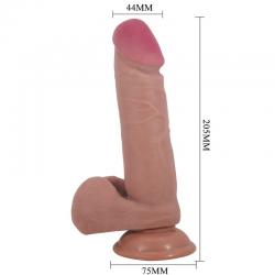 Pretty love - sliding skin series dildo realístico con ventosa piel deslizante natural 20.5 cm