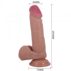 Pretty love - sliding skin series dildo realístico con ventosa piel deslizante mulato 20.5 cm