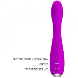 Pretty love - hector vibrador electroshock recargable & impermeable morado