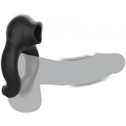 Armony - anillo vibrador silicona 3 motores recargable negro - dorado