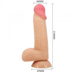 Pretty love - sliding skin series dildo realístico con ventosa piel deslizante 20.6 cm