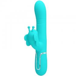 Pretty love - vibrador rabbit multifunción 4 en 1 mariposa verde agua