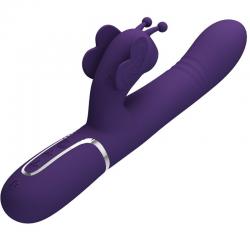 Pretty love - vibrador rabbit multifunción 4 en 1 mariposa morado