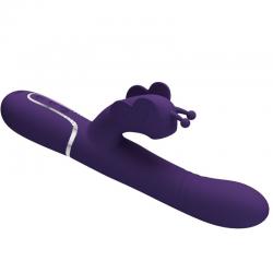 Pretty love - vibrador rabbit multifunción 4 en 1 mariposa morado