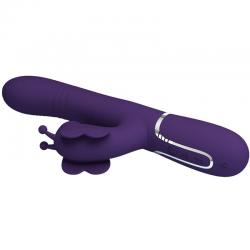 Pretty love - vibrador rabbit multifunción 4 en 1 mariposa morado