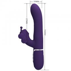 Pretty love - vibrador rabbit multifunción 4 en 1 mariposa morado