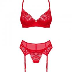 Obsessive - ingridia set dos piezas crotchless rojo xs/s