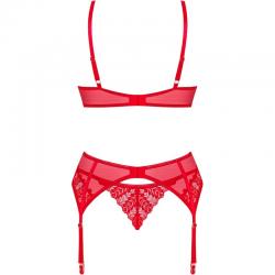 Obsessive - ingridia set dos piezas crotchless rojo xs/s