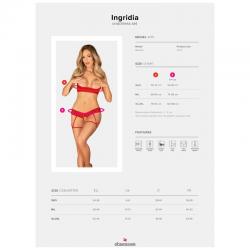 Obsessive - ingridia set dos piezas crotchless rojo xs/s