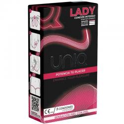 Uniq - lady condom preservativos femeninos con liguero sin latex 3 unidades