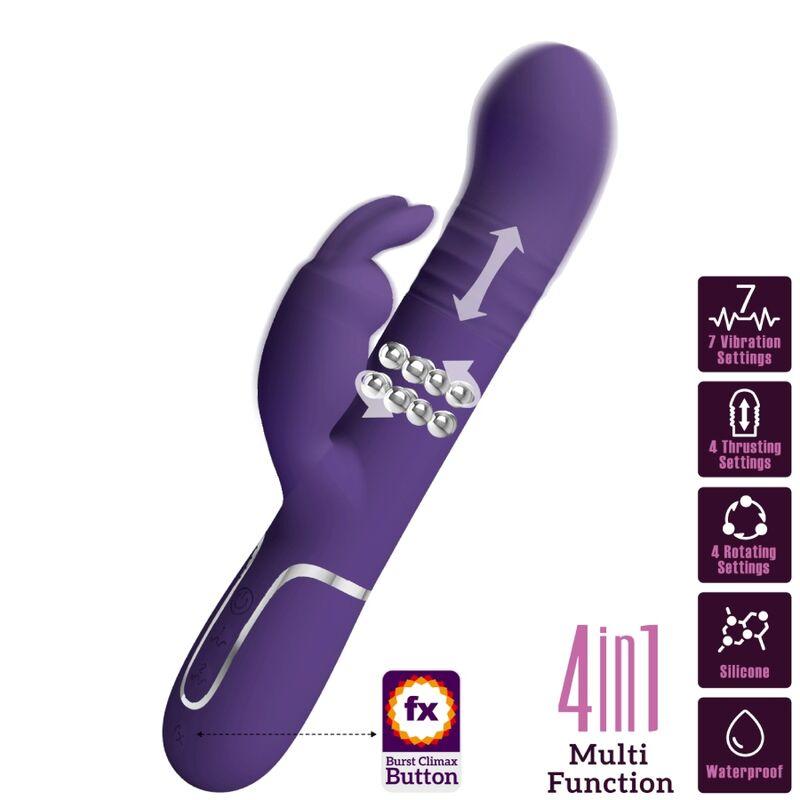 Pretty love - coale vibrador rabbit 4 en 1 morado