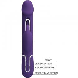 Pretty love - kampas vibrador rabbit 3 en 1 multifunción con lengua violeta