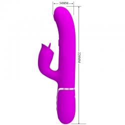 Pretty love - vibrador rabbit con licking fucsia