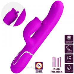 Pretty love - vibrador rabbit con licking fucsia