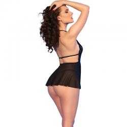 Chilirose - cr 4720 babydoll & tanga negro s