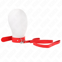 Kink - collar con correa 116 cm fino rojo ajustable 32-50 cm x 8 cm