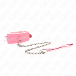 Kink - collar con correa 65 cm con restricciones rosa ajustable 36-42 cm x 5.5 cm