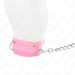 Kink - collar con correa 65 cm con restricciones rosa ajustable 36-42 cm x 5.5 cm