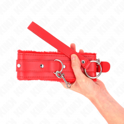 Kink - collar con correa 65 cm con restricciones rojo ajustable 36-42 cm x 5.5 cm