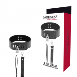 Darkness - collar bdsm con candado negro