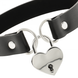 Coquette chic desire - collar cuero vegano accesorio corazãn con llave