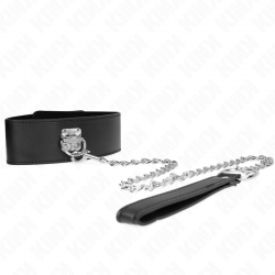 Kink - collar con correa 65 cm ancho negro ajustable 33.5-41 cm x 5 cm