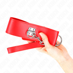 Kink - collar con correa 65 cm ancho rojo ajustable 33.5-41 cm x 5 cm