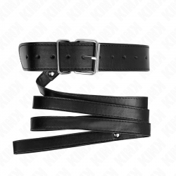 Kink - collar con correa 116 cm fino negro ajustable 32-50 cm x 8 cm