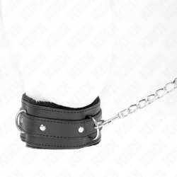 Kink - collar con correa 65 cm con restricciones negro ajustable 36-42 cm x 5.5 cm