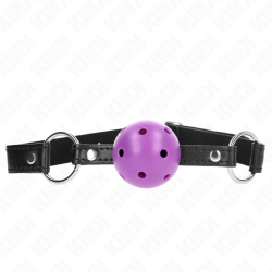 Kink - mordaza de bola 4.5 cm morado dura hueca 63.5 x 2 cm