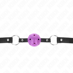 Kink - mordaza de bola 4.5 cm morado dura hueca 63.5 x 2 cm