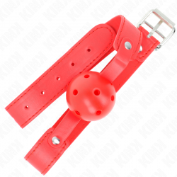 Kink - mordaza de bola 4.5 cm transpirable rojo 65 x 2.5 cm