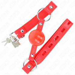 Kink - mordaza de bola 4 cm tpe con candado rojo 60 x 2 cm