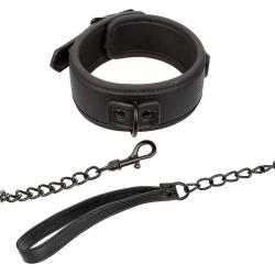 Calexotics - nocturnal collar y correa cuero ajustable negro