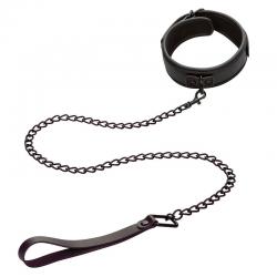 Calexotics - nocturnal collar y correa cuero ajustable negro