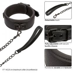 Calexotics - nocturnal collar y correa cuero ajustable negro