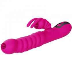 Armony - vibrador multifuncion rabbit doble lengua efecto calor fucsia